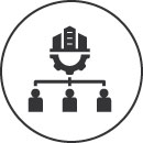 Icono que representa una estructura de árbol de trabajadores